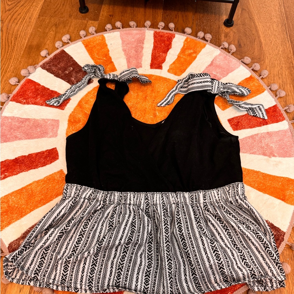 Anthropologie Black and White Patterned Top